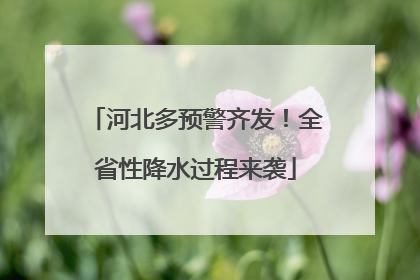 河北多预警齐发！全省性降水过程来袭