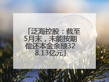泛海控股：截至5月末，未能按期偿还本金余额328.13亿元