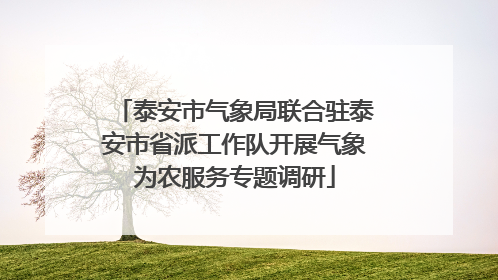 泰安市气象局联合驻泰安市省派工作队开展气象为农服务专题调研
