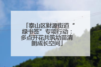 泰山区财源街道“绿书签”专项行动：多点开花共筑幼苗清朗成长空间
