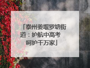 泰州姜堰罗塘街道：护航中高考 呵护千万家