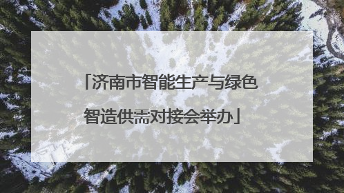 济南市智能生产与绿色智造供需对接会举办