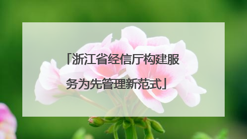 浙江省经信厅构建服务为先管理新范式
