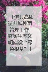 淇县高质量开展种苗管理工作 夯实生态文明建设“绿色根基”