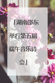 湖南邵东举行第五届端午音乐诗会
