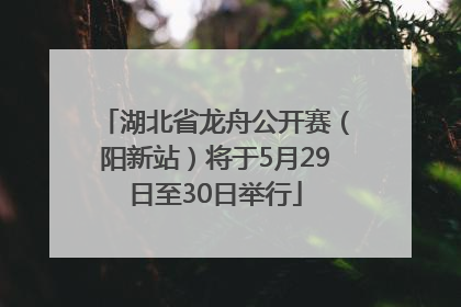 湖北省龙舟公开赛（阳新站）将于5月29日至30日举行