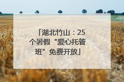 湖北竹山：25个暑假“爱心托管班”免费开放