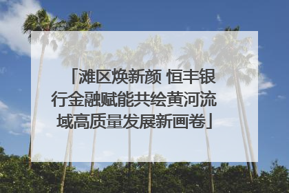 滩区焕新颜 恒丰银行金融赋能共绘黄河流域高质量发展新画卷