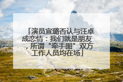 演员宣璐否认与汪卓成恋情：我们就是朋友，所谓“牵手图”双方工作人员均在场