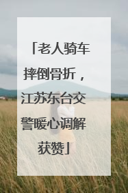 老人骑车摔倒骨折，江苏东台交警暖心调解获赞