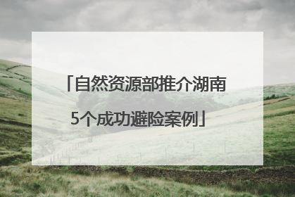 自然资源部推介湖南5个成功避险案例