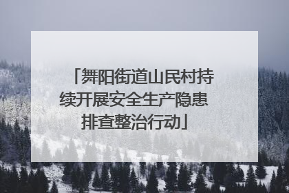 舞阳街道山民村持续开展安全生产隐患排查整治行动