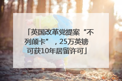 英国改革党提案“不列颠卡”，25万英镑可获10年居留许可