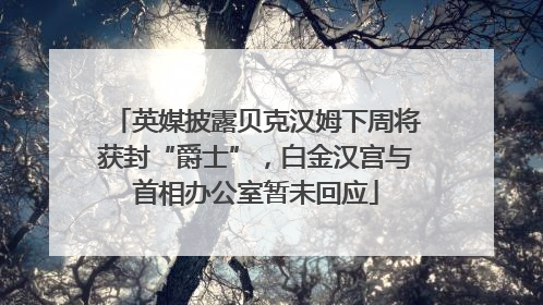 英媒披露贝克汉姆下周将获封“爵士”，白金汉宫与首相办公室暂未回应