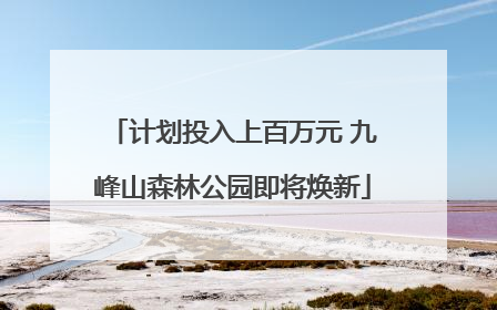 计划投入上百万元 九峰山森林公园即将焕新
