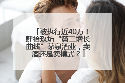 被执行近40万！肆拾玖坊“第二增长曲线”茅泉酒业，卖酒还是卖模式？