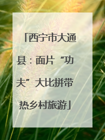 西宁市大通县：面片“功夫”大比拼带热乡村旅游