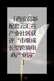 西安高新配套云汇谷产业社区获评“市级成长型跨境电商产业园”