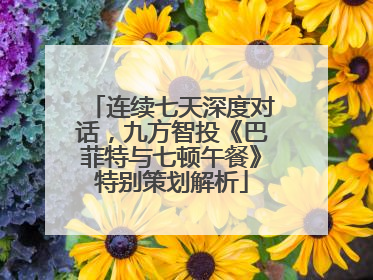连续七天深度对话，九方智投《巴菲特与七顿午餐》特别策划解析