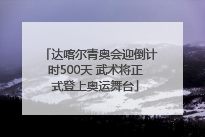 达喀尔青奥会迎倒计时500天 武术将正式登上奥运舞台