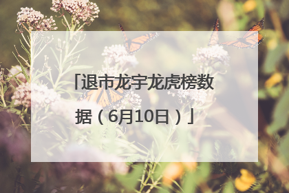 退市龙宇龙虎榜数据（6月10日）