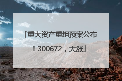 重大资产重组预案公布！300672，大涨