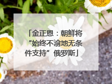 金正恩：朝鲜将“始终不渝地无条件支持”俄罗斯