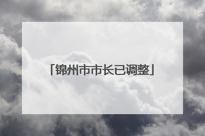 锦州市市长已调整