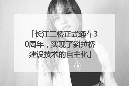长江二桥正式通车30周年，实现了斜拉桥建设技术的自主化