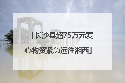 长沙县超75万元爱心物资紧急运往湘西