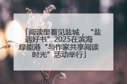 阅读里看见盐城，“盐遇好书”2025在滨海绿能港“与作家共享阅读时光”活动举行