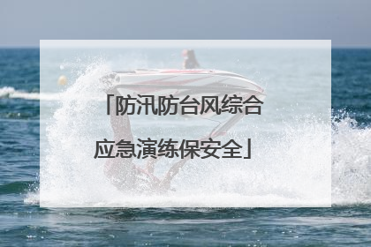 防汛防台风综合应急演练保安全