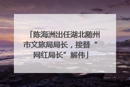 陈海洲出任湖北随州市文旅局局长，接替“网红局长”解伟