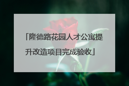 隆德路花园人才公寓提升改造项目完成验收