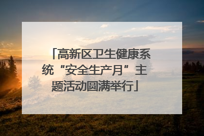 高新区卫生健康系统“安全生产月”主题活动圆满举行
