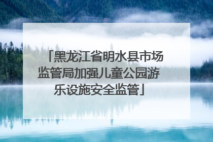 黑龙江省明水县市场监管局加强儿童公园游乐设施安全监管
