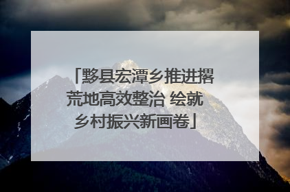 黟县宏潭乡推进撂荒地高效整治 绘就乡村振兴新画卷