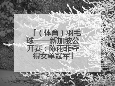 （体育）羽毛球——新加坡公开赛：陈雨菲夺得女单冠军