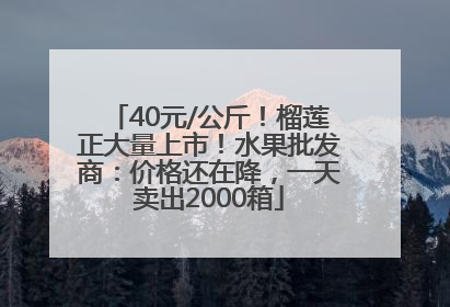 40元/公斤！榴莲正大量上市！水果批发商：价格还在降，一天卖出2000箱