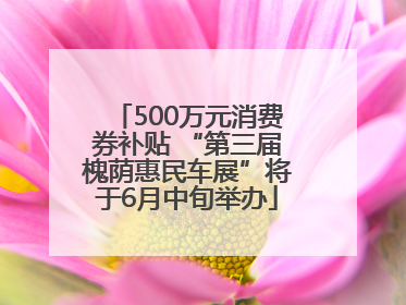 500万元消费券补贴 “第三届槐荫惠民车展”将于6月中旬举办