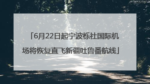 6月22日起宁波栎社国际机场将恢复直飞新疆吐鲁番航线
